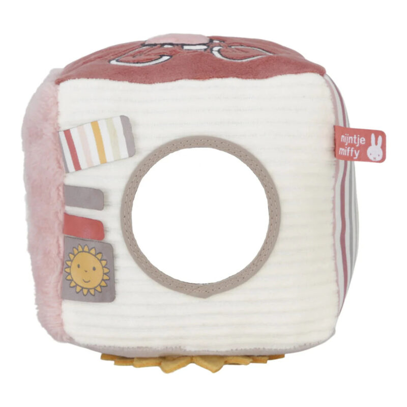 Zairam Soft Sensory Activity Cube – Fluffy Pink Baby Toy - Image 4