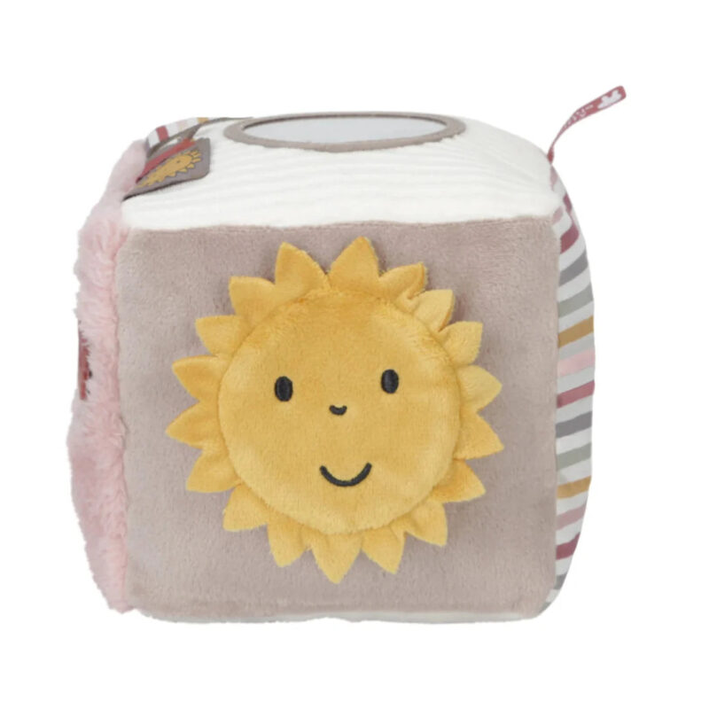 Zairam Soft Sensory Activity Cube – Fluffy Pink Baby Toy - Image 2