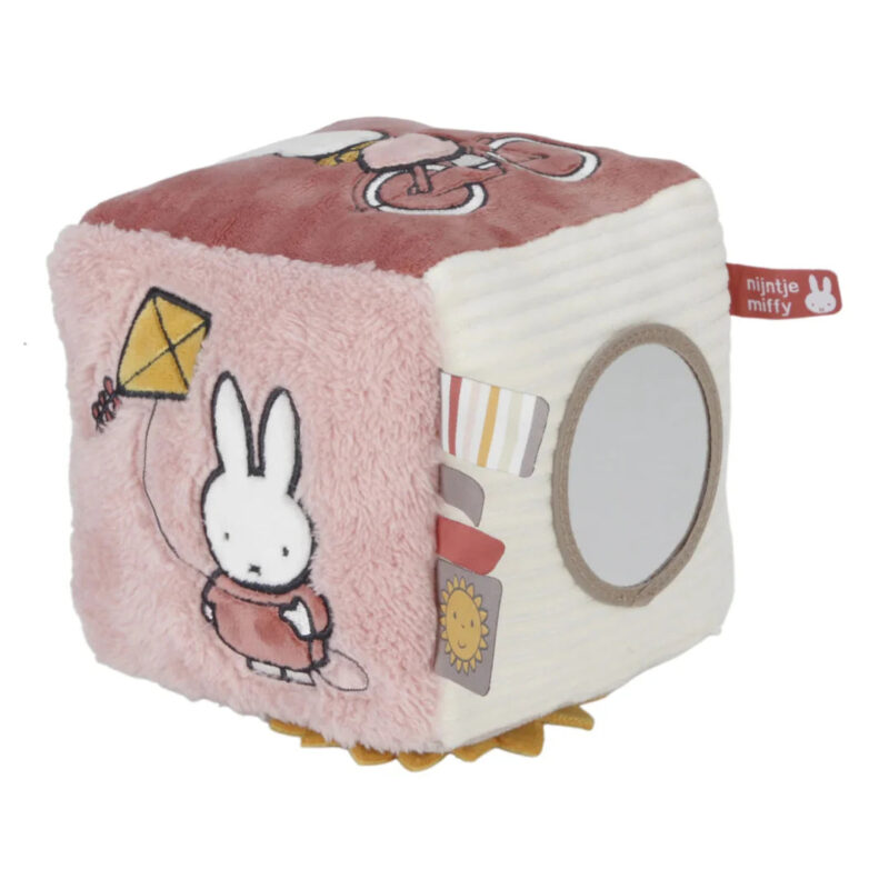 Zairam Soft Sensory Activity Cube – Fluffy Pink Baby Toy - Image 6