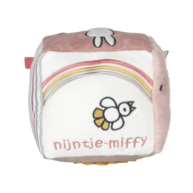 Zairam Soft Sensory Activity Cube – Fluffy Pink Baby Toy - Image 9