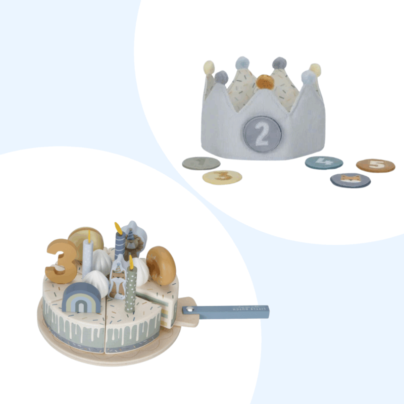Zairam Blue Birthday Cake & Crown Bundle – Festive Party Set for Kids