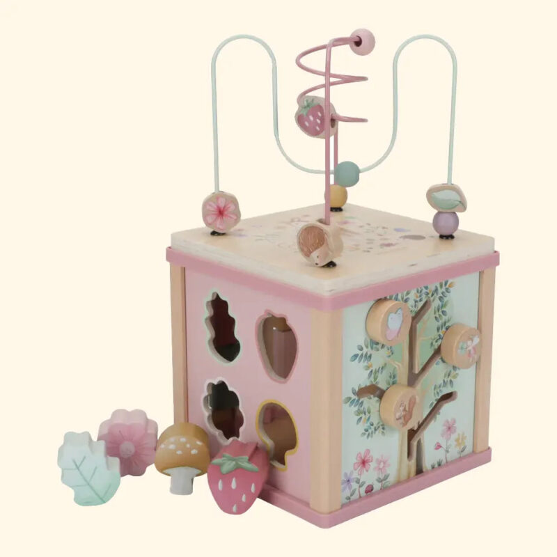 Zairam Fairy Garden Wooden Activity Cube – Multi-Sensory Baby Toy