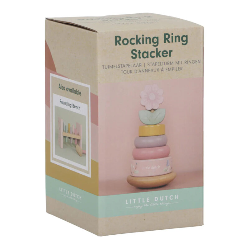 Fairy Garden Wooden Rocking Ring Stacking Toy - Image 4