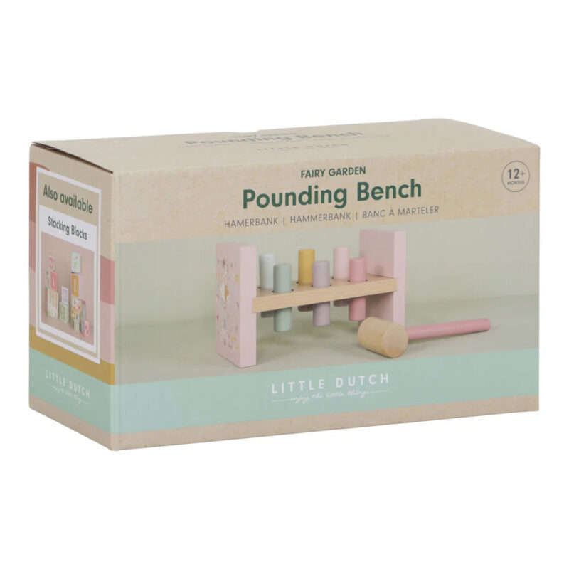 Fairy Garden Wooden Hammer Pounding Bench - Image 3