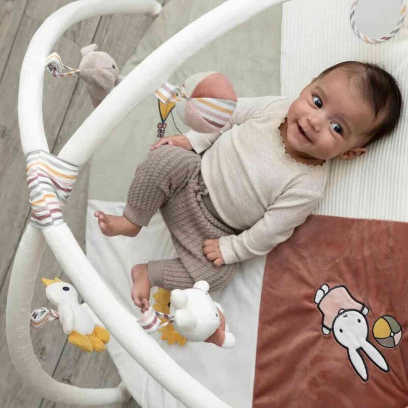 Zairam Miffy Fluffy Pink Play Mat with Bow – Soft Baby Activity Rug - Image 3
