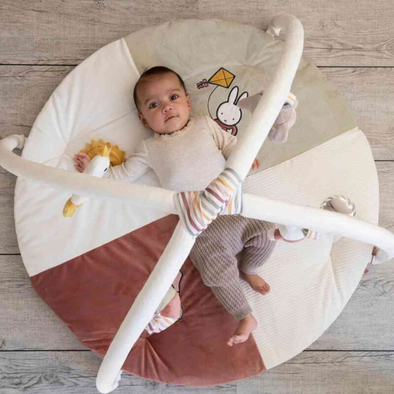 Zairam Miffy Fluffy Pink Play Mat with Bow – Soft Baby Activity Rug - Image 4
