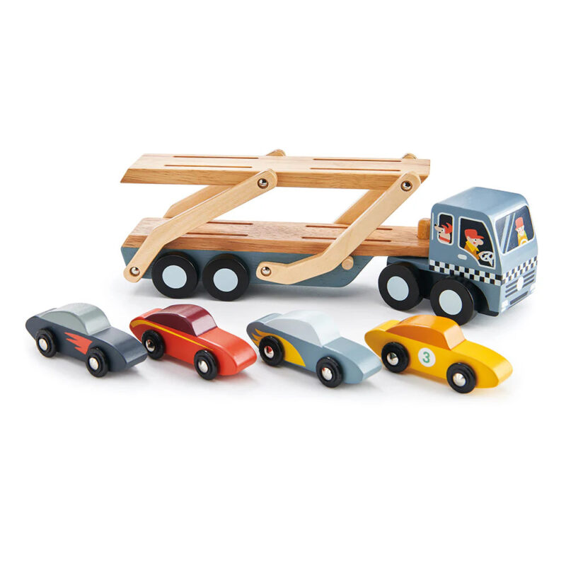 Zairam Wooden Car Transporter Truck – Classic Kids’ Vehicle Toy