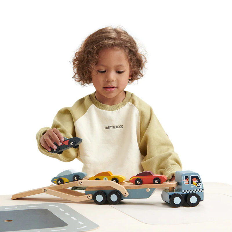 Zairam Wooden Car Transporter Truck – Classic Kids’ Vehicle Toy - Image 5