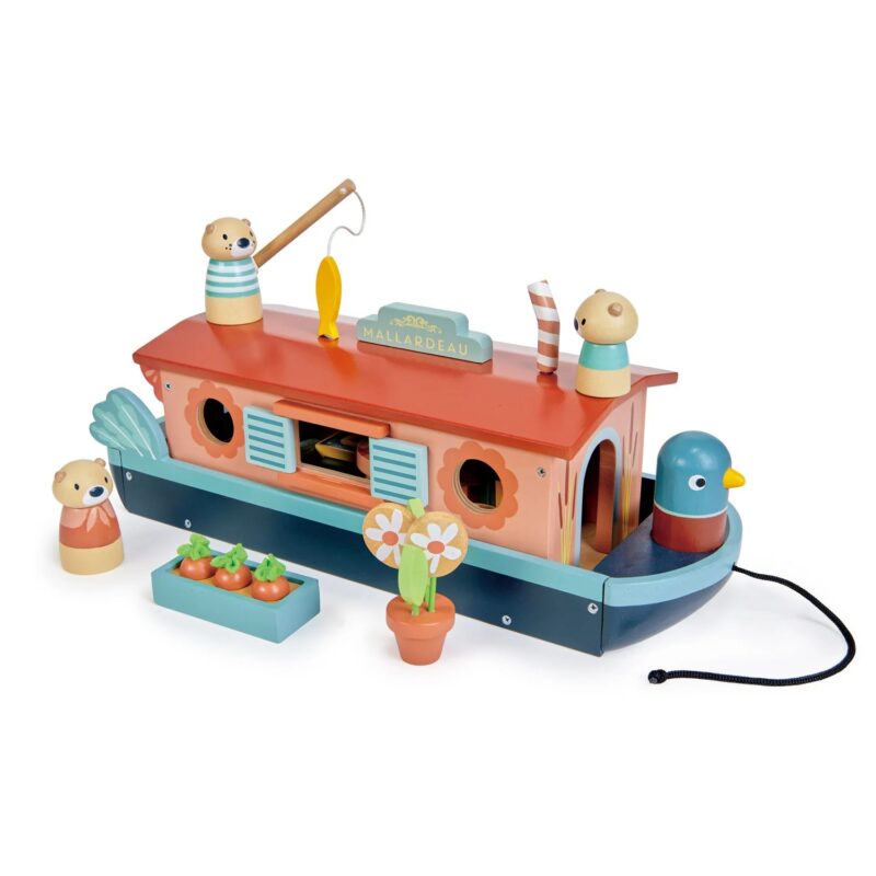 Zairam Little Otter Canal Boat – Classic Wooden Toy Boat - Image 2