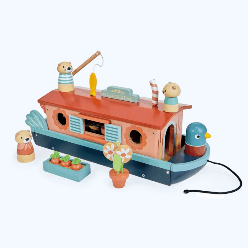 Zairam Little Otter Canal Boat – Classic Wooden Toy Boat
