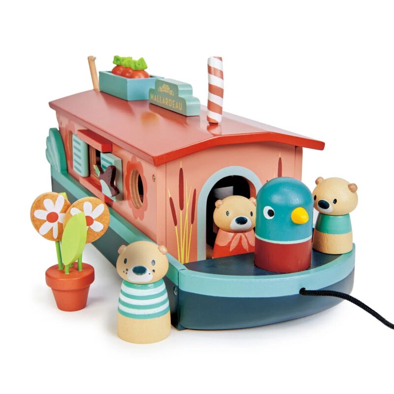 Zairam Little Otter Canal Boat – Classic Wooden Toy Boat - Image 5