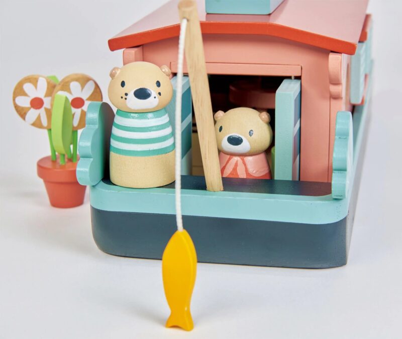 Zairam Little Otter Canal Boat – Classic Wooden Toy Boat - Image 6